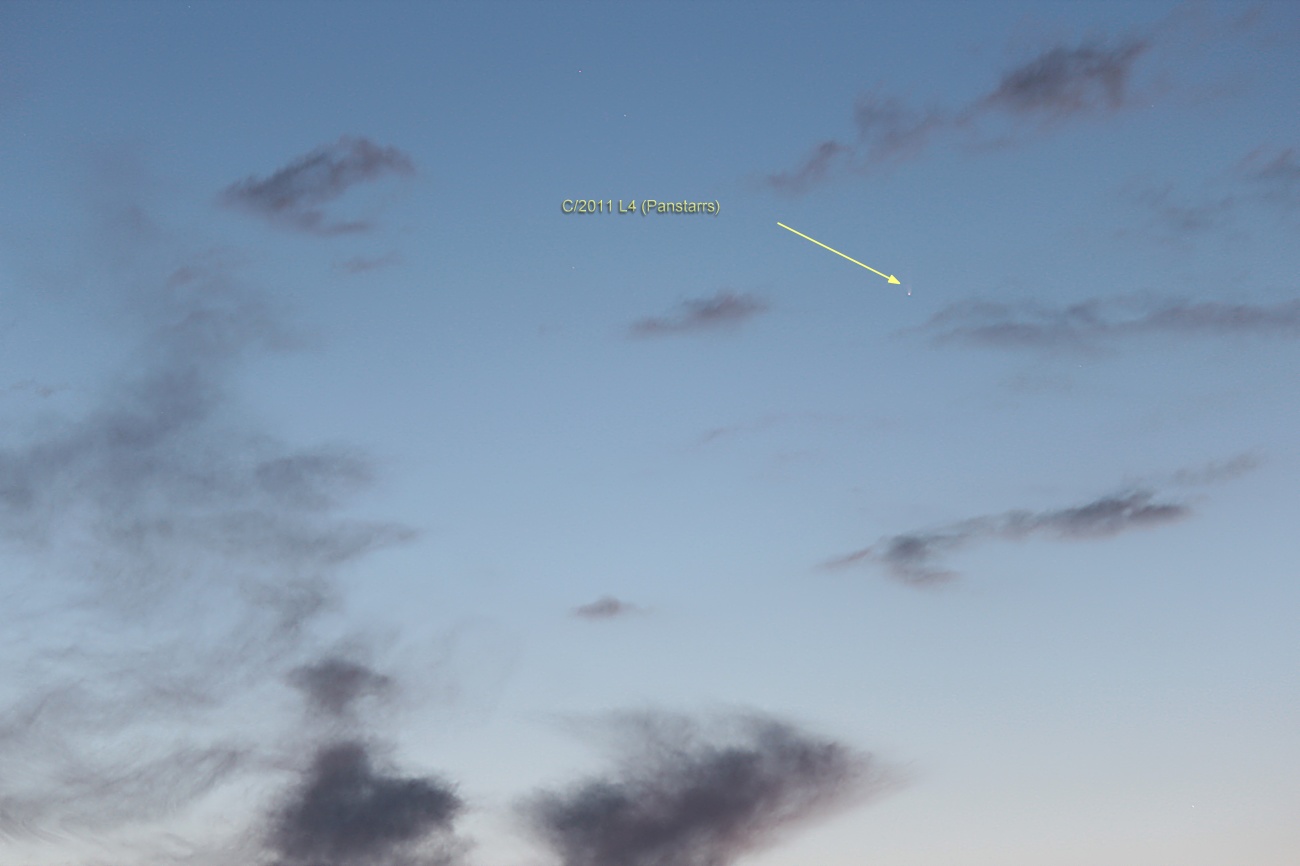 Komet Panstarrs am 19. März 2013 um 19:20 Uhr am Westhimmel