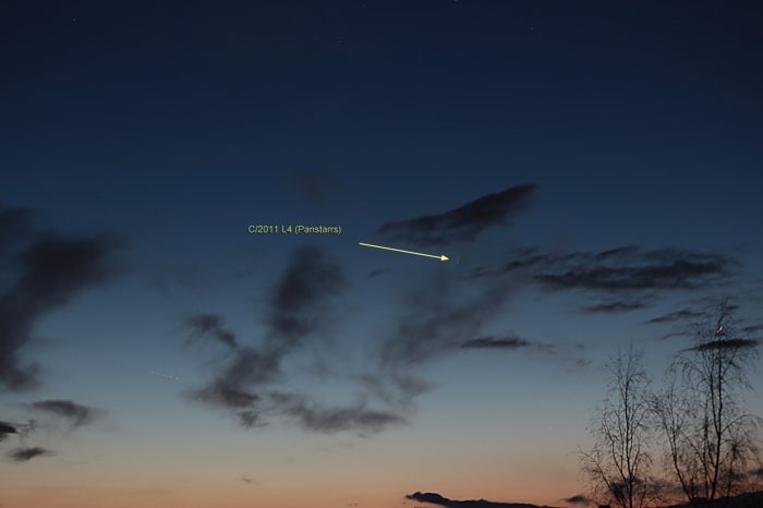 Komet Panstarrs am 19. März 2013 um 19:32 Uhr am Westhimmel