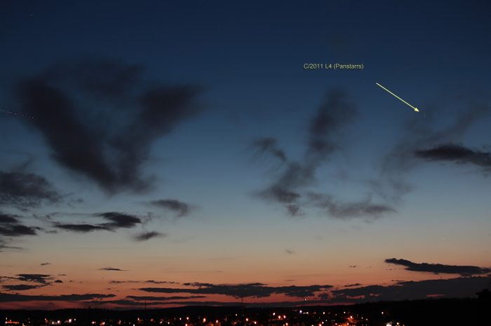 Komet Panstarrs am 19. März 2013 um 19:33 Uhr am Westhimmel