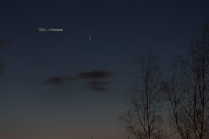 Komet Panstarrs am 19. März 2013 um 19:45 Uhr am Westhimmel