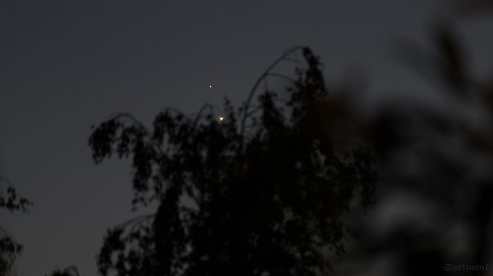 Jupiter und Venus am 30. Juni 2015 um 22:32 Uhr