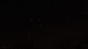 Sternbilder Orion und Stier am 6. Februar 2016 um 23:32 Uhr am Südwesthimmel