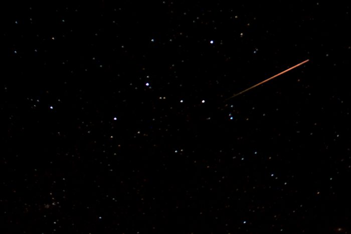 Meteor am 13. August 2012 um 00:42 Uhr im Sternbild Kassiopeia