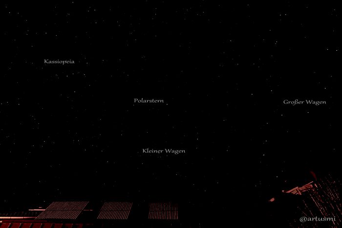 Himmelsnordpol und Zirkumpolarsterne am 12. Januar 2013 um 22:21 Uhr