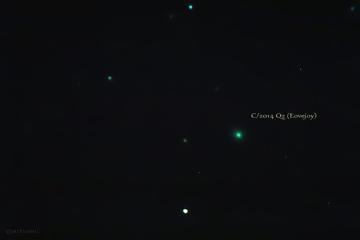 Komet C/2014 Q2 (Lovejoy) am 15. Januar 2015 um 00:35 Uhr