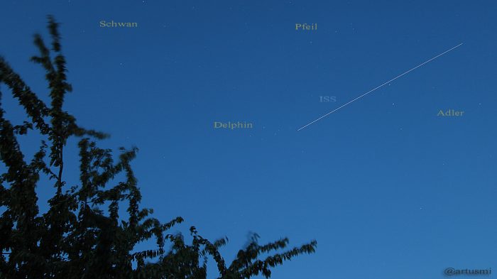 Die ISS am 3. August 2015 um 21:53 Uhr