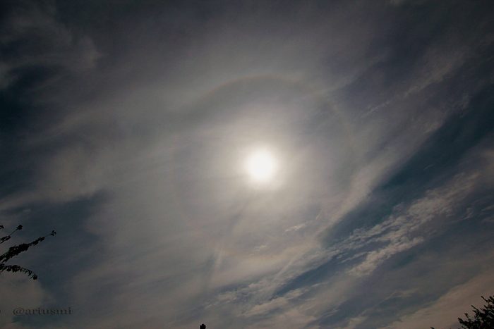 22°-Ring um die Sonne am 24. August 2013 um 12:47 Uhr