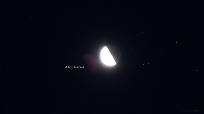 Mond und Aldebaran am 5. September 2015 um 05:55 Uhr