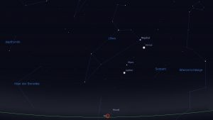 Planeten und Mond am 11. Oktober 2015 um 06:00 Uhr am Osthimmel