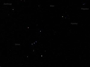 Sternbilder Orion und Stier am 25. Januar 2009 um 21:59 Uhr