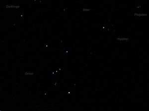 Sternbilder Orion und Stier am 25. Januar 2009 um 21:59 Uhr