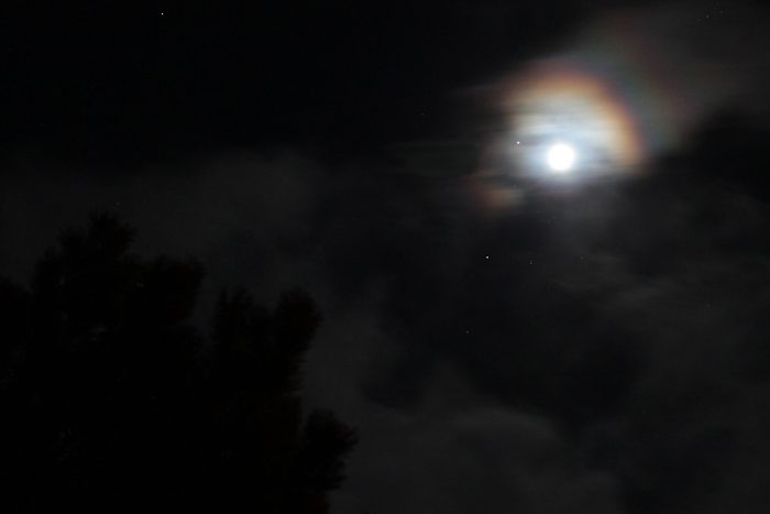 Jupiter und Mond mit Kränzen am 25. Dezember 2012 um 21:53 Uhr