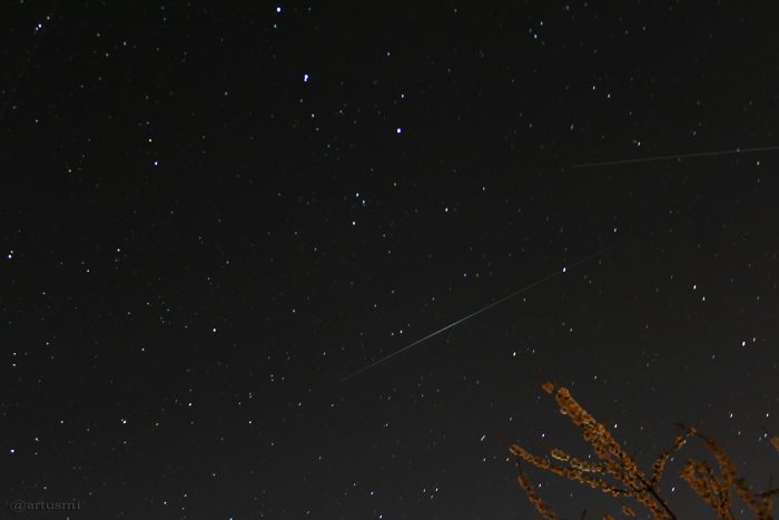 Satelliten Iridium 18 mit Flare und 17 am 20. April 2015 um 22:00 Uhr