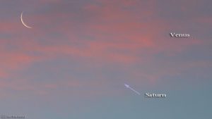 Mond, Saturn und Venus am 7. Januar 2016 um 08:05 Uhr