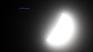 μ Piscium und Mond am 16. Januar 2016 um 19:26 Uhr