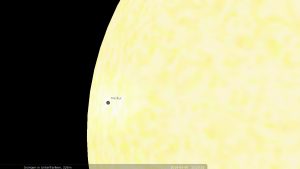Merkurtransit am 9. Mai 2016 um 13:23 Uhr - Simulation mit Stellarium