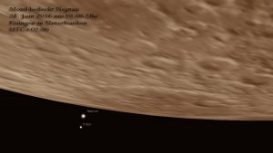 Mond und Neptun kurz vor der Bedeckung am 28. Juni 2016 um 01:06 Uhr