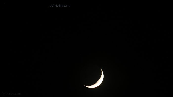 Mond nähert sich Aldebaran - 10. April 2016 um 22:31 Uhr