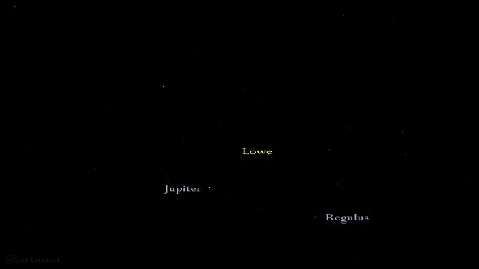 Jupiter am 28. April 2016 um 01:03 Uhr im Löwen