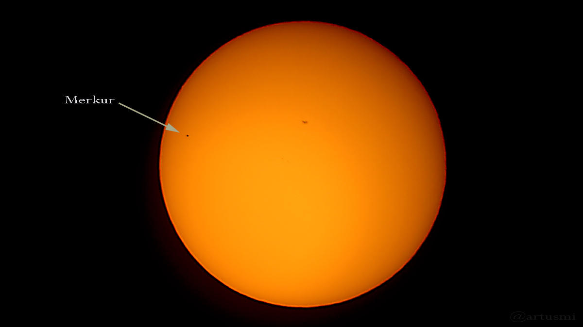 Merkurtransit am 9. Mai 2016 um 13:57 Uhr