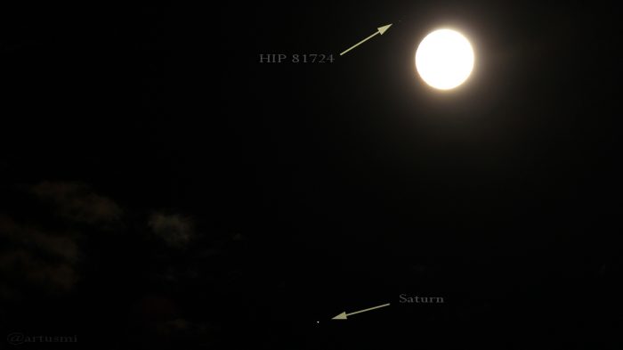 Saturn und Mond am 19. Juni 2016 um 01:41 Uhr