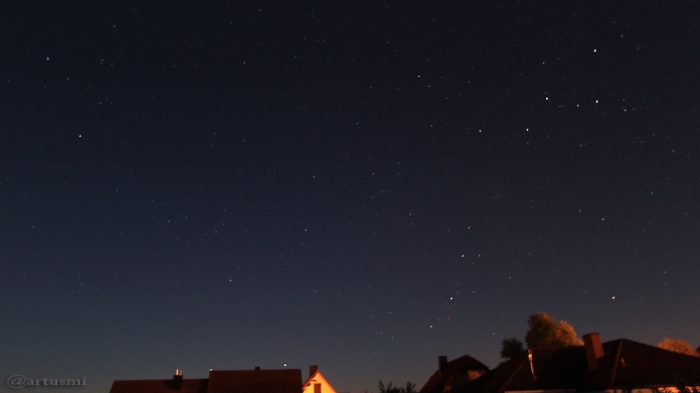 Nordhimmel mit Kassiopeia am 24. Juni 2016 um 00:17 Uhr