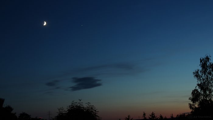 Mond und Jupiter am 9. Juli 2016 um 22:26 Uhr