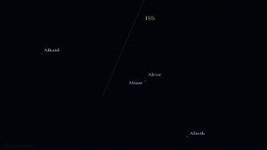 ISS passiert Alkor und Mizar am 7. August 2016 um 22:01 Uhr