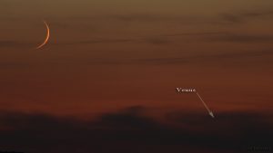 Mond und Venus am Westhimmel - 3. September 2016, 20:39 Uhr