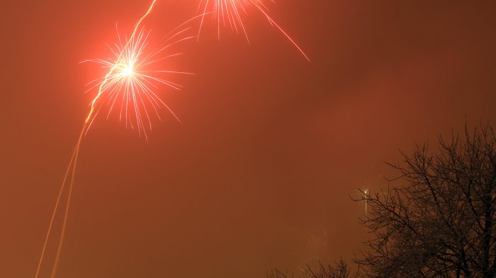 Silvesterfeuerwerk in Eisingen am 1. Januar 2017 um 00:05 Uhr