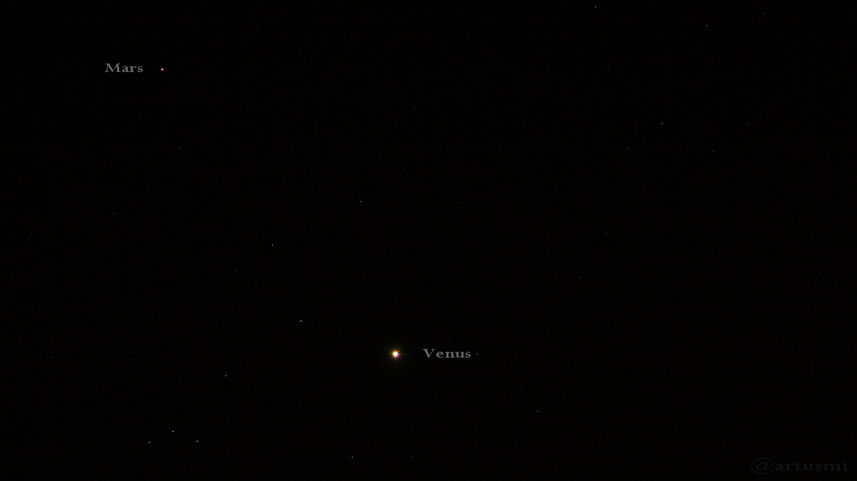 Mars und Venus am 18. Januar 2017 um 18:51 Uhr
