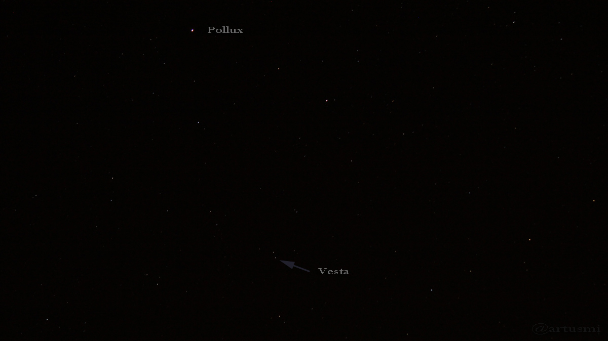 Pollux und Vesta am 18. Januar 2017 um 21:00 Uhr