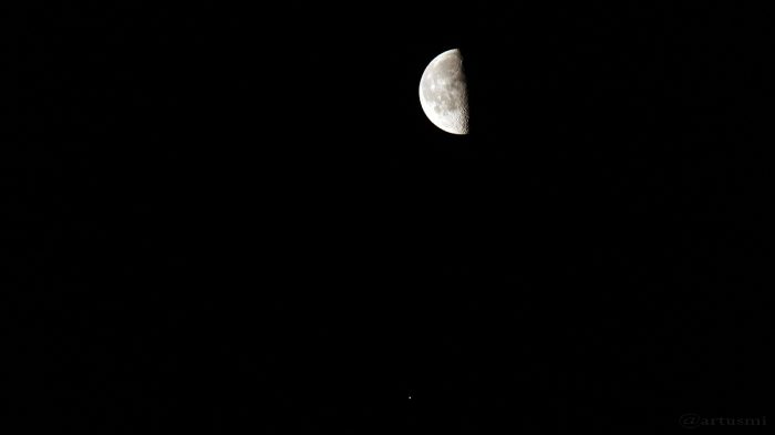 Mond und Jupiter am 19. Januar 2017 um 07:19 Uhr