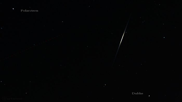 Flare des Satelliten Iridium 50 am 27. Januar 2017 um 19:08 Uhr