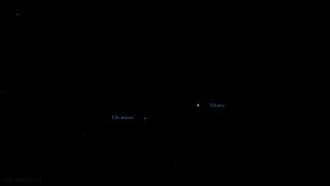 Uranus und Mars am 26. Februar 2017 um 19:50 Uhr