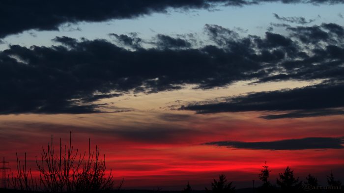 Abendrot am 13. März 2017 um 18:44 Uhr