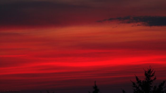 Abendrot am 13. März 2017 um 18:45 Uhr