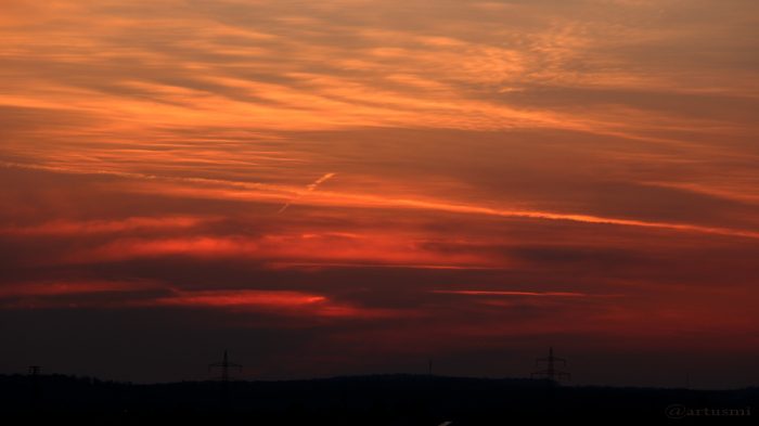 Abendrot nach Sonnenuntergang am 24. März 2017 um 18:41 Uhr