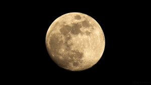 Der fast volle Mond am 9. April 2017 um 21:00 Uhr