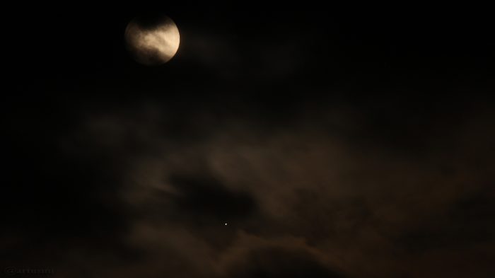 Mond und Jupiter am 10. April 2017 um 21:30 Uhr