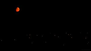 Untergehender Mond über Waldbrunn - 6. Mai 2017, 03:58 Uhr