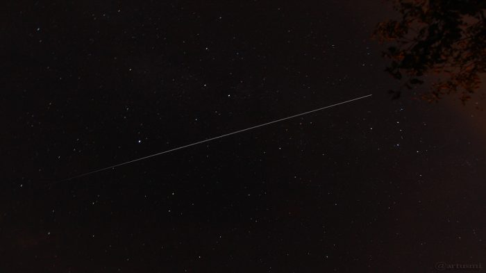 Strichspur des Überflugs der ISS am 19. Juli 2017 von 02:11 bis 02:12 Uhr