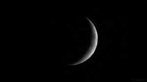 Sichel des zunehmenden Mondes am 26. Juli 2017 um 21:52 Uhr