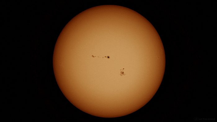 Sonne mit Sonnenflecken am 4. September 2017 um 13:46 Uhr