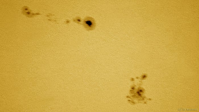 Sonnenfleckengruppen AR 2674 und 2673 am 4. September 2017 um 14:16 Uhr
