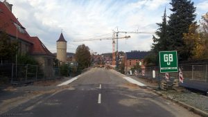 Neubau der Mainbrücke (B13) in Ochsenfurt am 20. Oktober 2017 um 13:47 Uhr