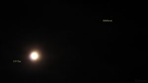 Stern 119 Tau - Mond - Aldebaran am 31. Dezember 2017 um 19:09 Uhr