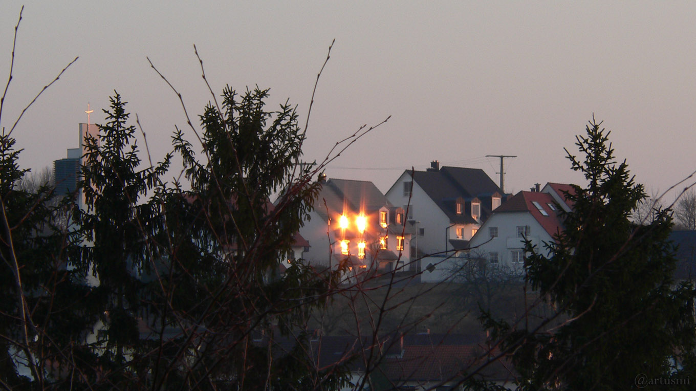 Während des Sonnenuntergangs am 30. Januar 2009 um 16:46 Uhr