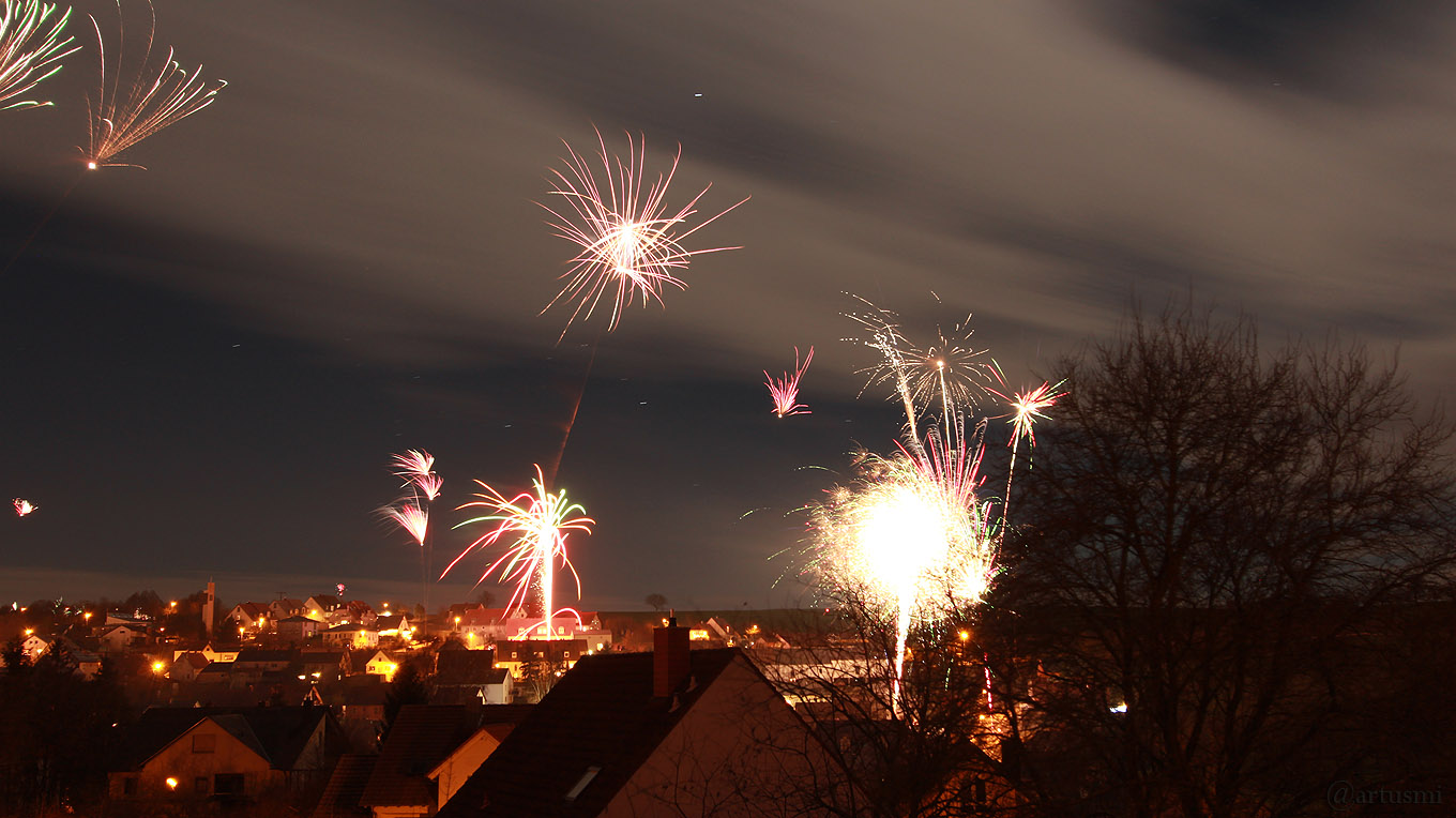 Feuerwerk in Eisingen am 1. Januar 2018 um 00:10 Uhr