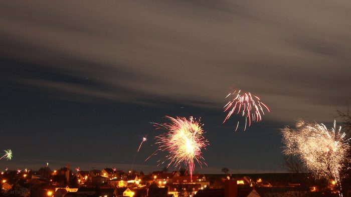 Feuerwerk in Eisingen am 1. Januar 2018 um 00:15 Uhr